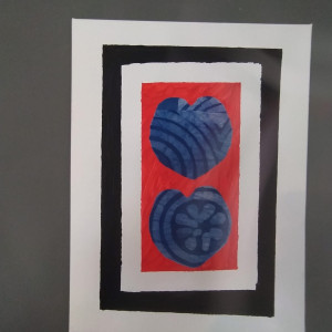 Ma réalisation d’un tableau en tissu teinté 